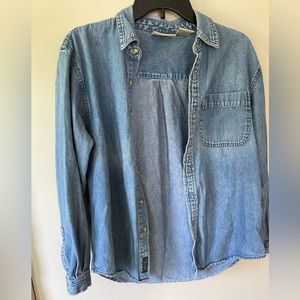Vintage light wash denim button down.